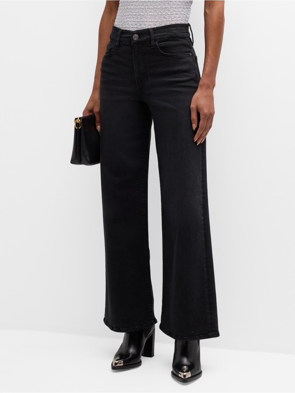 FRAME Le Slim Palazzo Hutchinson Black Wide Leg Jeans Size 27
